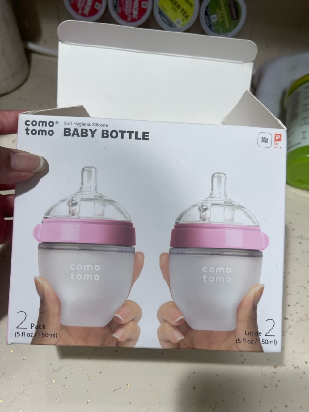 comotomo Pink Baby Bottle Set - 2 Pack